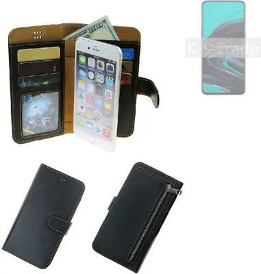 Produktbild von K-S-Trade Schutz Hülle kompatibel mit Oppo Reno2 Klapphülle Case Phone cover Slim Handytasche Handy Hülle schwarz aus Kunstleder (1 Stk)