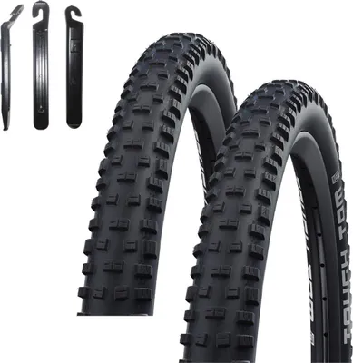 Immagine prodotto di 2 pneumatici per bicicletta Schwalbe Tough Tom K-Guard con protezione antiforatura, copertone per bicicletta 54-559 (26 x 2,10") incl. leva per pneumatici