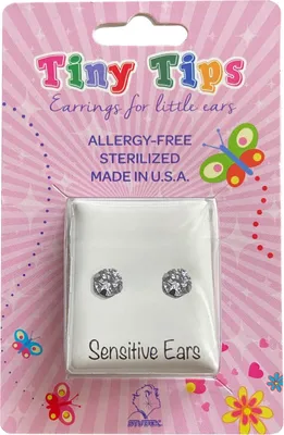 Produktbild von Studex Sensitive Tiny Tips Chirurgenstahl Ohrstecker Kinderohrringe mit Zirkonia 2-4mm Größe - 2 mm