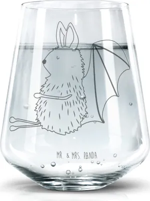 Produktbild von Mr. & Mrs. Panda Glas Fledermaus Sitzen - Transparent - Geschenk, Wasserglas, Trinkglas, getränkebecher, Fledermäuse, Lustige Sprüche, Becherglas, Motivation, Tumbler