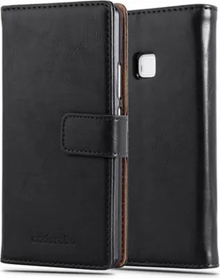 Produktbild von Cadorabo Hülle für Huawei P9 LITE 2016 / G9 LITE Schutzhülle in Schwarz Handyhülle Book Tasche Case Etui Luxury