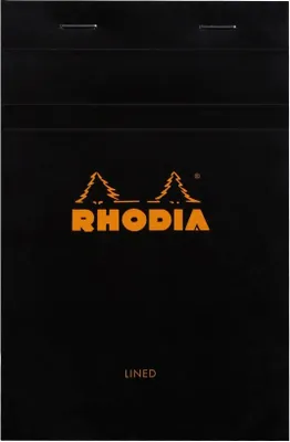 Produktbild von Rhodia 10x Gehefteter Notizblock No.14 11x17cm 80 Bl liniert 80g Schwarz 146009C
