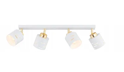 Produktbild von FKL DESIGN Home Deco Deckenlampe Deckenleuchte 4-flammig E27 Metall Lampenshirm Lampe aus Serie (Weiß, N910-BG4)