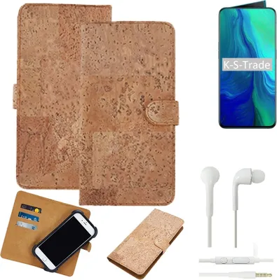 Produktbild von K-S-Trade Hülle kompatibel mit Oppo Reno + in ear Kopfhörer Kork Handyhülle Cover  Schutzhülle TPU Case Bumper in Hellbraun, (1x)