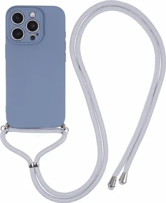 Produktbild von iPhone 16 Pro Max Hülle - Coverup Colour TPU Back Cover mit Handykette - Slate Grey