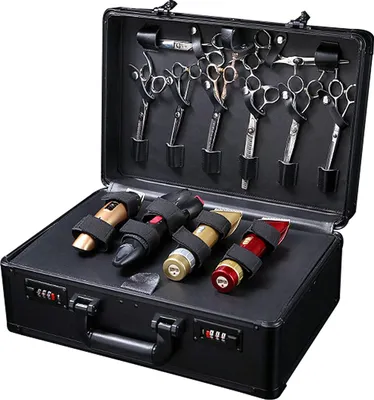 Obrázek produktu pro Barber Carrying Case Hairdressing Tool Kit Organiser Carrying Case Salon Tool Storage Case for Hairdresser Organiser Black