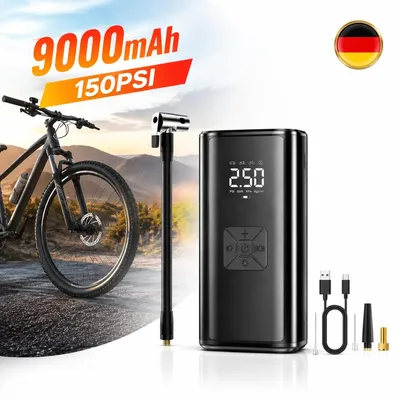Produktbild von Elektrische Luftpumpe 9000mAh Akku Auto Fahrrad Inflate Tragbare Luftkompressor