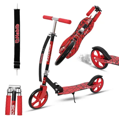 Produktbild von Habib Kickroller mit 205mm XXL Rädern | Klappbar: Rot