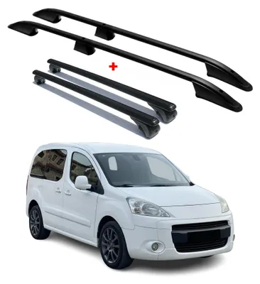 Immagine prodotto di Set di barre portatutto per Peugeot Partner Tepee 2008-2018 L1 in alluminio nero, 4 pezzi