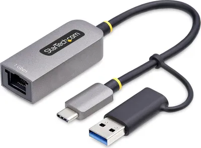 Immagine prodotto di StarTech.com Adattatore da USB-C a Ethernet con adattatore USB-A, Realtek RTL8153B (C21GA-USB-ETHERNET)