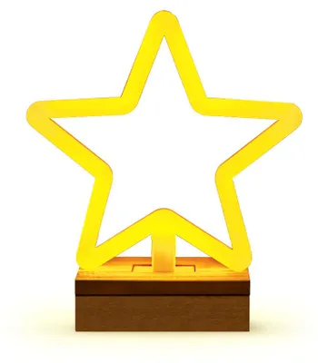 Zdjęcie produktu dla Neon Wood Stand Led Gwiazda Biała Ciepła Flnw04 Forever Light