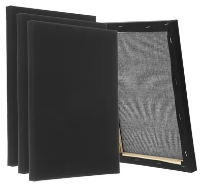 5er-Set Malkeilrahmen 40x50 cm, grundierte Baumwoll-Leinwand, schwarz