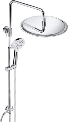 Produktbild von Regendusche mit verstellbarer Duschstange, Edelstahl-Hauptduschkopf (30 cm) und Handbrause, Chrom