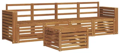 Produktbild von vidaXL Outdoor-Sofagarnitur 5 stk. Natur Massivholz Akazie