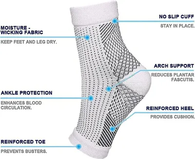 Produktbild von Kompressionsstrümpfe für Herren & Damen, Sprunggelenkbandage Knöchelbandage Fußbandage Plantar Fasciitis Socken, ,(s/m)