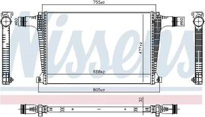 Produktbild von NISSENS 961594 Ladeluftkühler LLK für AUDI Q7 (4MB) Turbo Intercooler