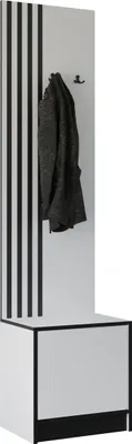 Image de KIER FURNITURE Armoire EDEN, armoire de chambre, penderie, armoire d'entrée, blanche, 53,2 x 205 x 39 cm