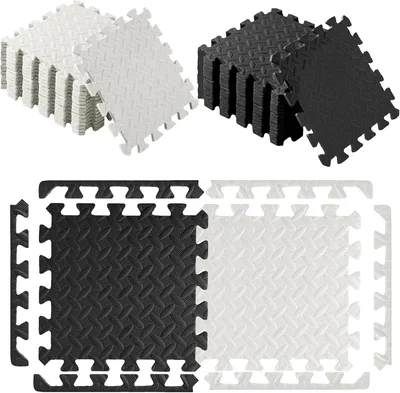 Produktbild von Bodenschutzmatte EVA 1 cm dick, 30x30 cm, 24 Stück, rutschfest für Fitness und Schwimmbad