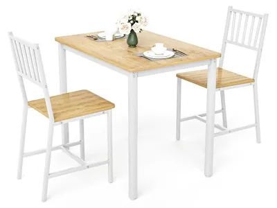 Produktbild von Esstisch Set Bartisch mit 2 Bänken Küchentisch Stühle Industriedesign Braun Schwarz