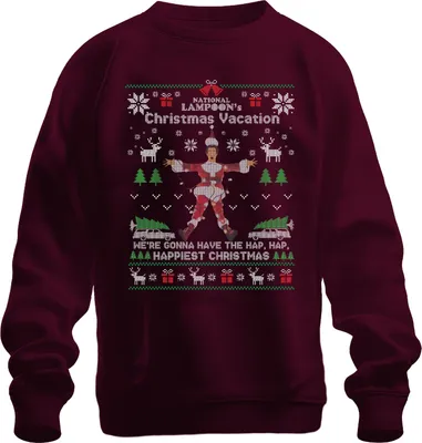 Obrázok produktu pre National Lampoons Christmas Vacation Clark Griswold Weihnachten Uni mikina, bordová, S
