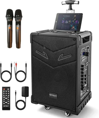 Productafbeelding van Draagbaar Bluetooth PA-luidsprekersysteem met microfoon - ideaal voor feesten