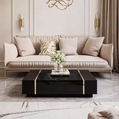 Produktbild von Couchtisch ONYX Hochglanz Schwarz / Schwarz hochglanz