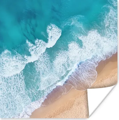 Produktbild von MuchoWow® Poster Strand - Wasser - Meer 100x100 cm - Babyzimmer
