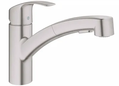 Obrázek produktu pro GROHE Eurosmart, Tahem, Nerezová ocel, Ocel, Páková rukojeť, Samostarný, 1/2"