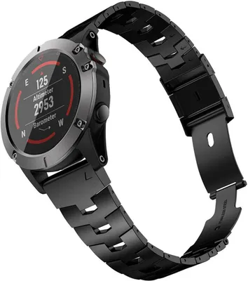 Produktbild von Strap-it Garmin Fenix 5x / 6x Titanarmband (Schwarz)
