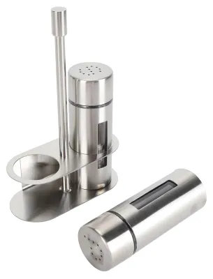 Salz- und Pfefferstreuer-Set, Edelstahl, nachfüllbar, S