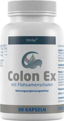 Produktbild von Colon Ex mit Flohsamenschalen und Magnesium von EXVital, 90 Kapseln