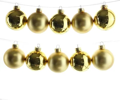 Produktbild von Kaemingk Weihnachtskugel 6cm Glas glanz/matt 10 Stück gold
