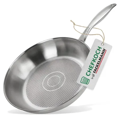 Bratpfanne Ø 28 cm, Edelstahl 18/10, Wabenboden, für alle Herdarten