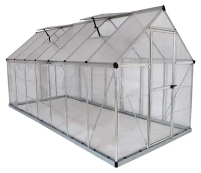 Produktbild von Palram - Canopia Aluminium Gewächshaus Hybrid 614 Silber 426x185x208 cm