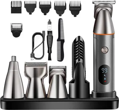 Produktbild von Haarschneider Barttrimmer Bartschneider Herren 5 in 1 Haarschneidemaschine Set100% wasserdicht,LED-Anzeige, Lange Standbyzeit