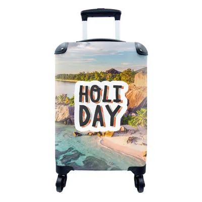 Produktbild von MuchoWow® Koffer Handgepäck Trolley Rollkoffer Kleine Reisekoffer mit 4 Rollen - Sommer - Sprichwörter - Reisen - Cabin Size < 55x40x23 cm & 55x40x20 cm - Fotokoffer - Kabinenkoffer - Boardgepäck - Reise-Box - Reisekoffer - Reisegepäck - Koffer mit Bild - Trolley für Kinder
