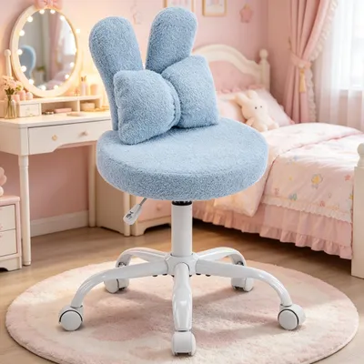 Produktbild von FCH Kaninchenohren-Design Drehstuhl, Homeoffice Stuhl, Kinder Schreibtischstuhl kinderschreibtischstuhl Jungendstuhl Hasenohr, 360°, blau