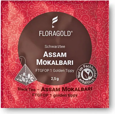 Produktbild von Floragold Schwarztee Assam Mokalbari, 100er Pyramidenbeutel