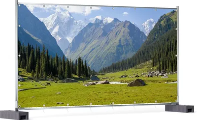 Produktbild von Wallario XXL Outdoor-Poster für Garten oder Balkon, Motiv Gebirgspanorama Himmelsgebirge, in ca. 340 x 173 cm