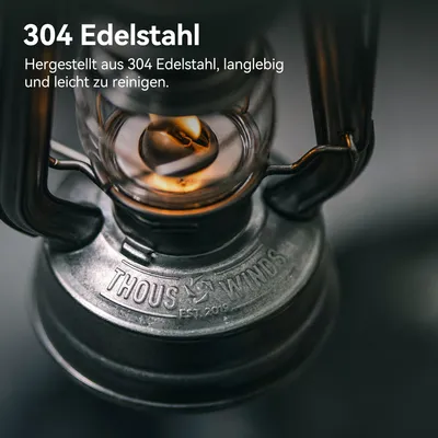 Produktbild von Sturmlaterne Retro, winddicht, Messing, mit Tragegriff, für Camping