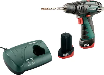 Zdjęcie produktu dla Metabo PowerMaxx SB Basic (600385500) Akumulatorowa wiertarko-wkrętarka udarowa 2x10,8V/2Ah Li-Ion; ładowarka LC 40; walizka z tworzywa sztucznego