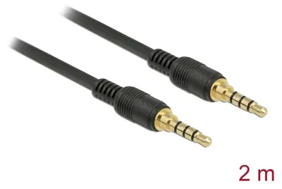 Imagen del producto de Delock 85598 DELOCK Klinkenkabel 3.5mm 4Pin St > St 2.0m schwarz
