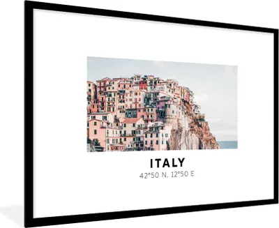 Produktbild von MuchoWow® Gerahmtes Poster Cinque Terre - Italien - Amalfi - Meer 90x60 cm - Poster mit Schwarzem Bilderrahmen Wandposter Rahmen Foto Bilder - Wanddekoration - Fotos