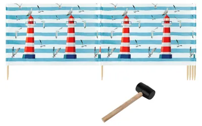 Produktbild von Ladeheid Strand Windschutz Sichtschutz LAEX001 (Leuchtturm, 6 m)