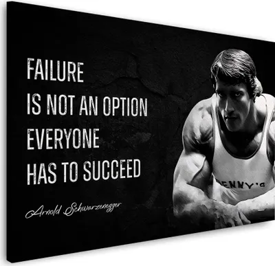 Produktbild von Motivation Arnold Zitat Wandbild Leinwandbild Kunst XXL Deko: 120x80x2cm