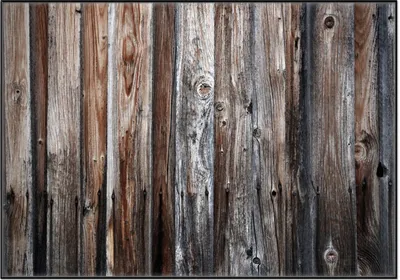 Produktbild von Wallario Wandbild Alte Holzwand - Holzplanken in grau und braun, Größe: 70,30 x 100,30 cm, Poster mit schwarzem Aluminiumrahmen