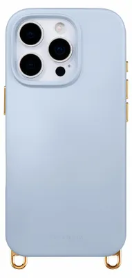 Zdjęcie produktu dla Etui Selencia Rivièra MagSafe z wymiennymi zaczepami do telefonu Apple iPhone 16 Pro - kolor niebieski pudrowy
