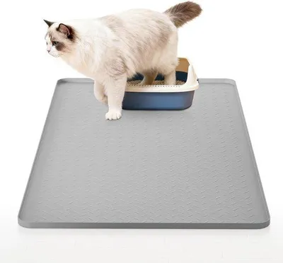 Produktbild von Famanu Katzenstreuunterlage XXL 130 × 65 cm - wasserdicht und rutschfest - Streukontrollmatte für Katzenklo