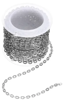 Edelstahl-Cubanerkette 3x0,8 mm, 5 m, Silber, flach