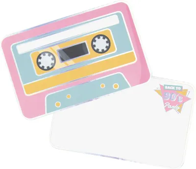Immagine prodotto di 8 biglietti d'invito 90s cassetta -